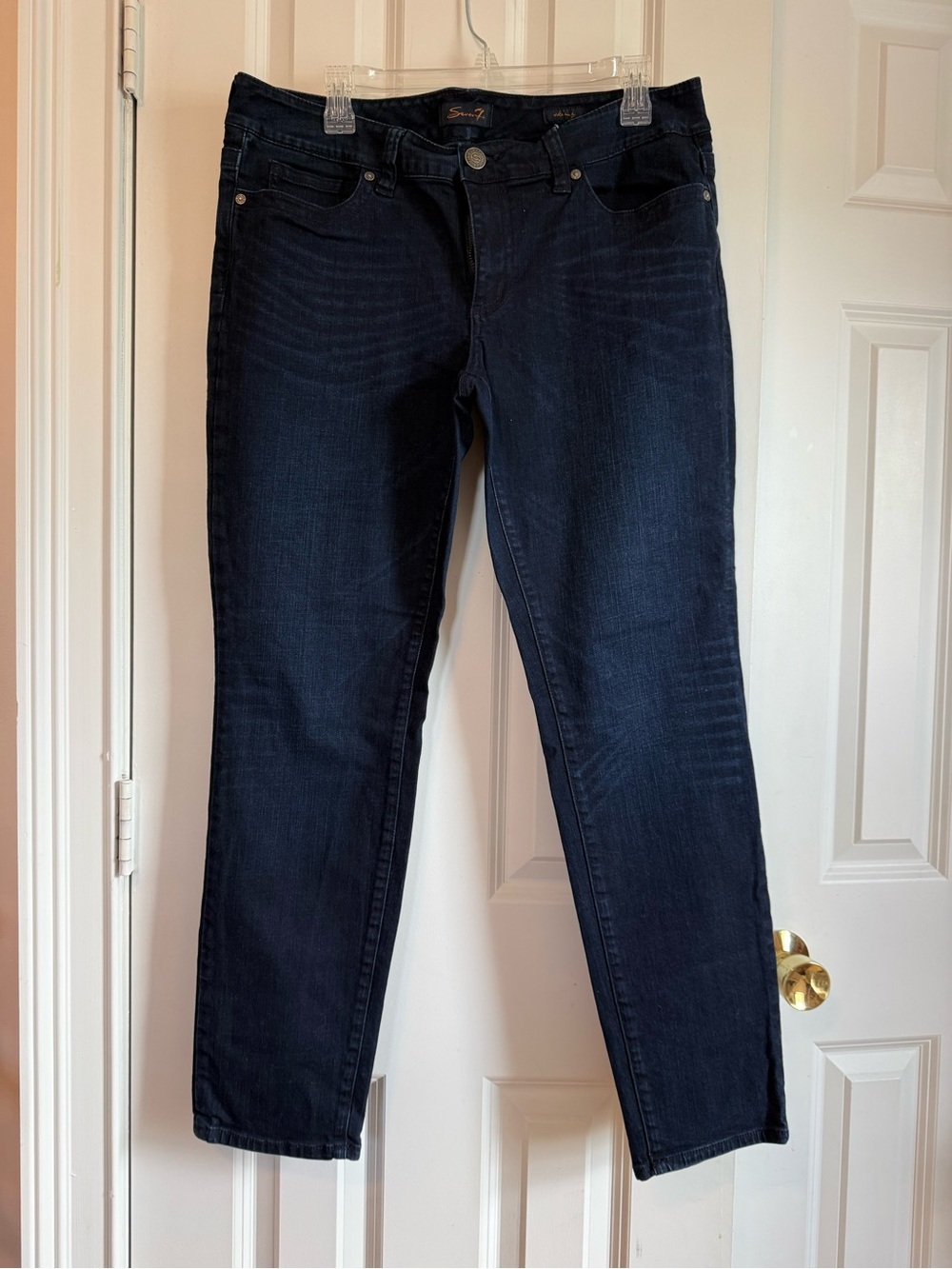 Seven7 Women's Straight Leg Jeans in Dark Indigo size 14
